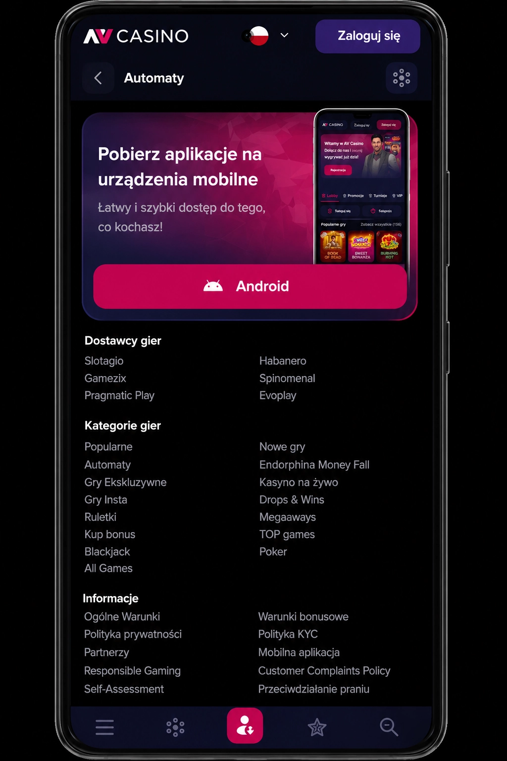 Pobierz aplikację NV Casino