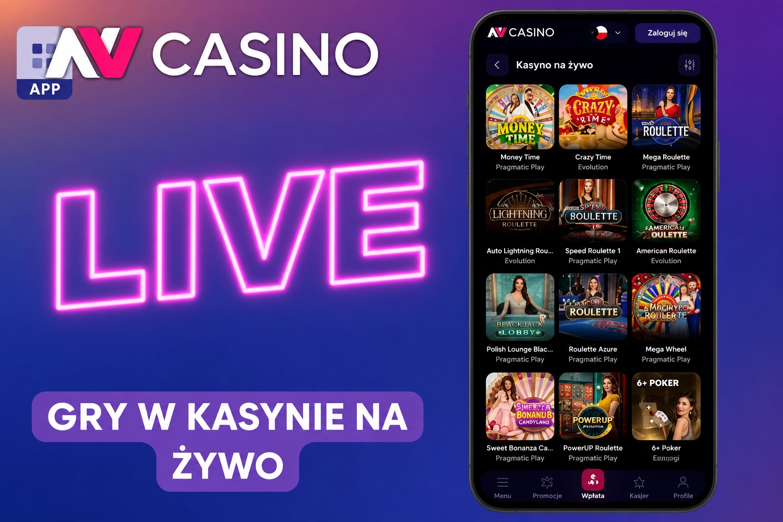 Gry w kasynie na żywo NV Casino